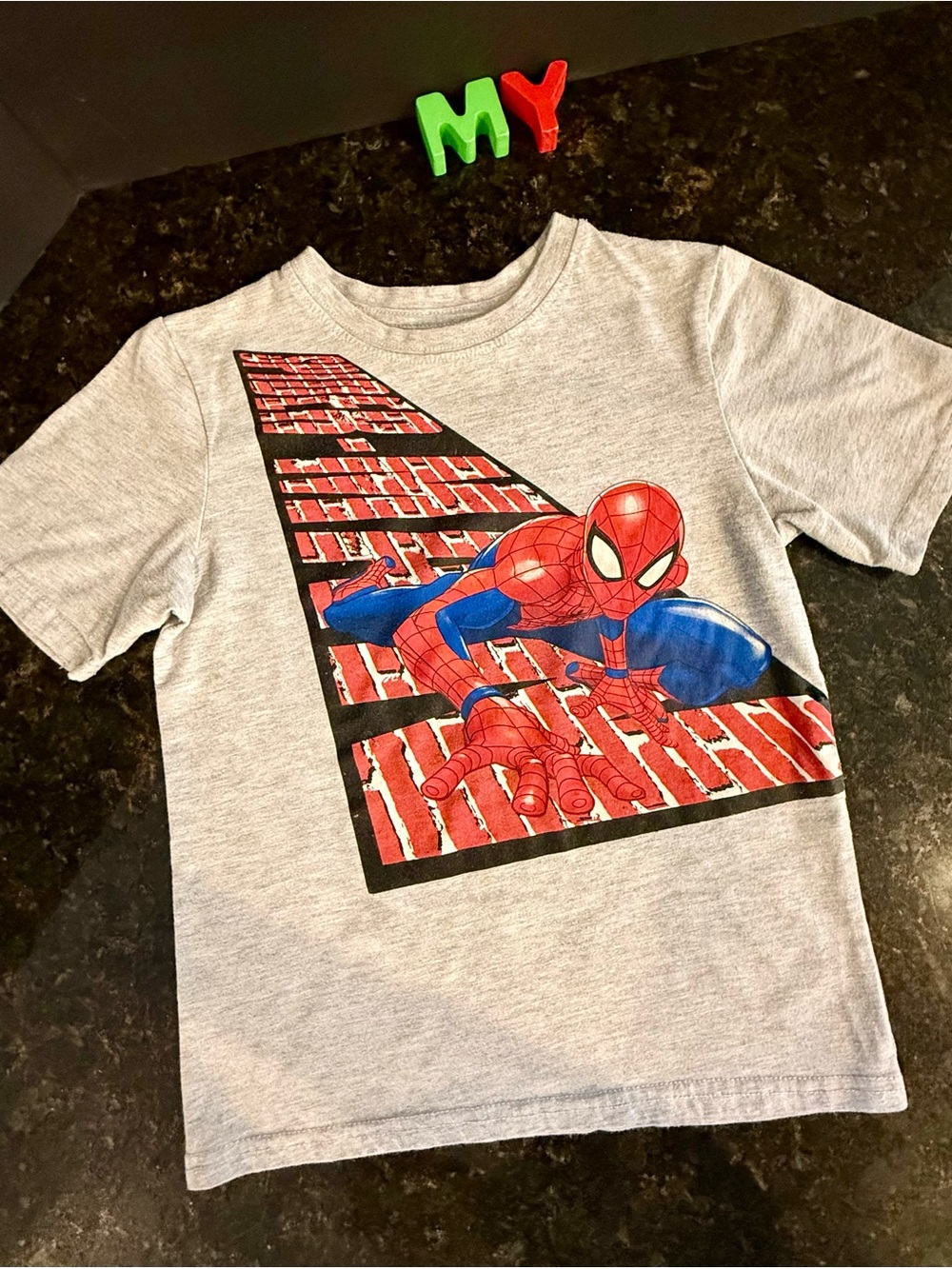 Spiderman Shirt Boys size 7 Marvel Comics Super Hero Web Slinging Tee